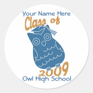 Class Owl Classic Round Sticker