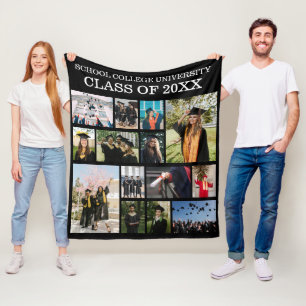 Class Photo Collage Fleece Blanket