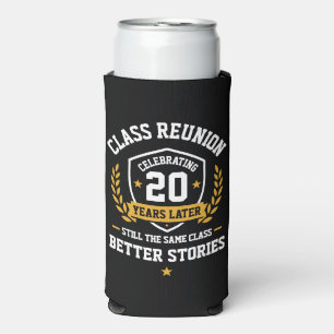 Class Reunion 20 Year Black Slim Can Cooler Favor