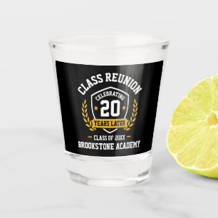 Class Reunion 20 Year Custom School Name Shot Glass