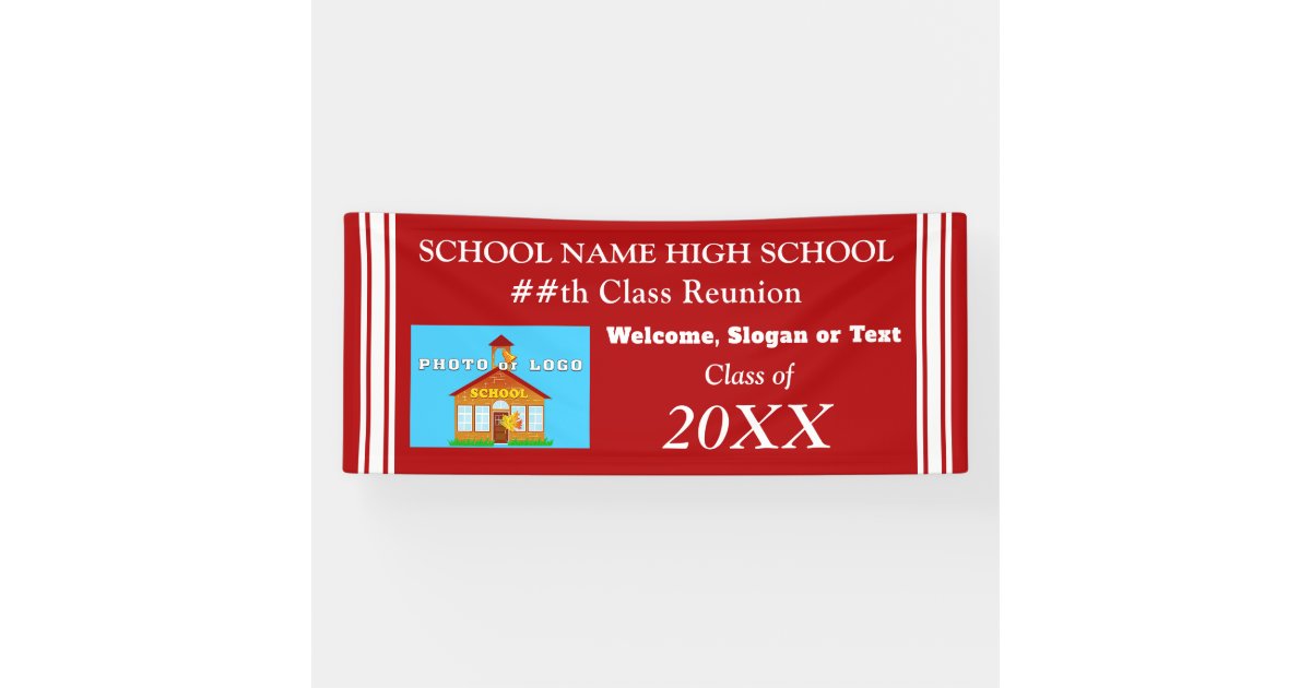 Class Reunion Banner, Your PHOTO, TEXT, COLORS Banner | Zazzle