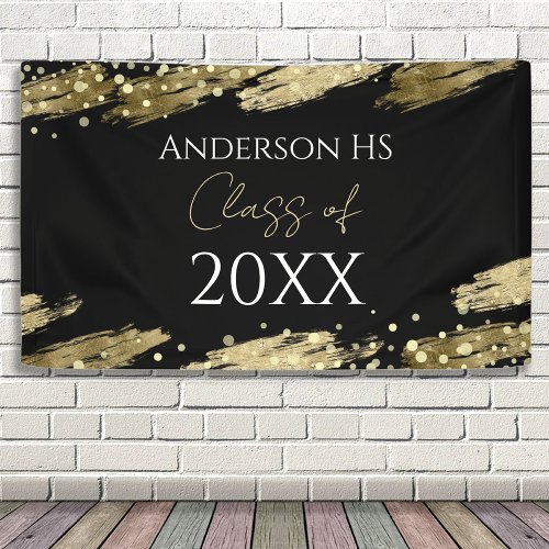 Class Reunion Black and Gold Banner