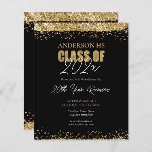 Class Reunion Black and Gold Glitter Events