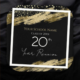 Class Reunion Black and Gold Napkins