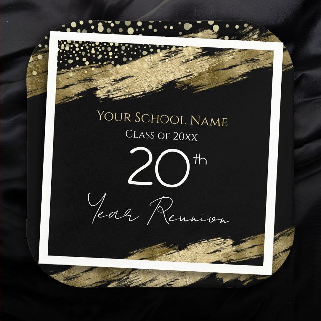 Class Reunion Black and Gold Napkins (Creator Uploaded)