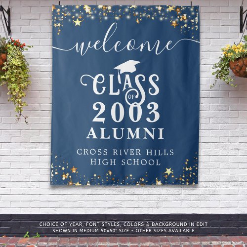 Class Reunion Blue Welcome Class Year Alumni  Tapestry