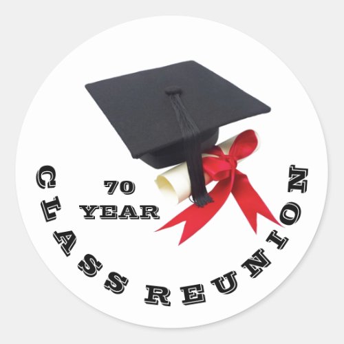 Class Reunion by Janz 70 Year Classic Round Sticker