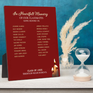 Class Reunion Classmate Memorial   Plaque