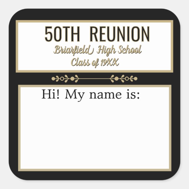Class Reunion custom Name badge stickers (Front)