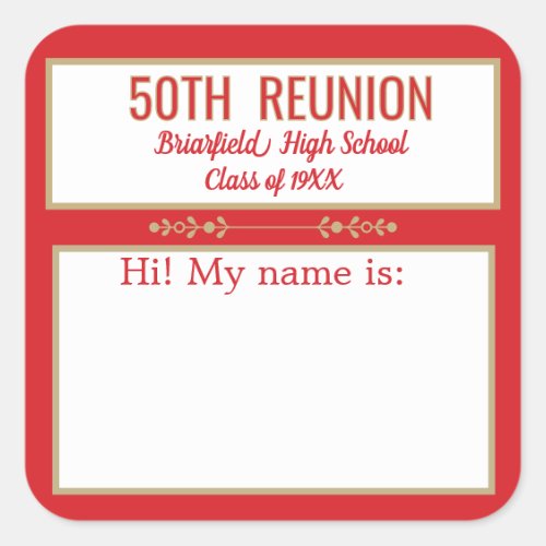 Class Reunion custom Name badge stickers