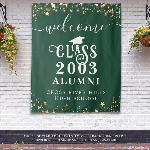 Class Reunion Dark Green Welcome Class Year Alumni Tapestry