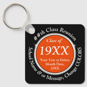 Class Reunion Favors Ideas, Change Orange, White Keychain