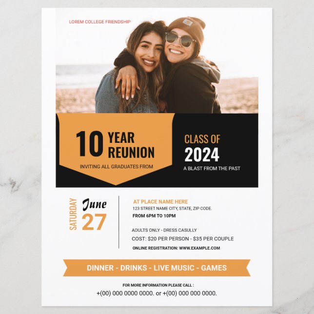 Class Reunion Flyer Template (Front)