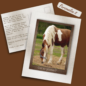 Class Reunion For Those Not Out To Pasture Postcard by colorwash at Zazzle