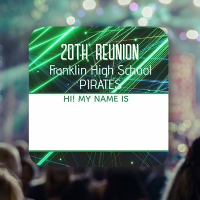 Class Reunion green Name tag Sticker (Creator Uploaded)
