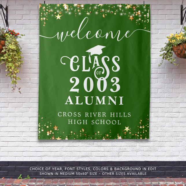 Class Reunion Green Welcome Class Year Alumni Tapestry (Creator Uploaded)