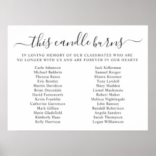 Class Reunion In Memory This Candle Burns Poster