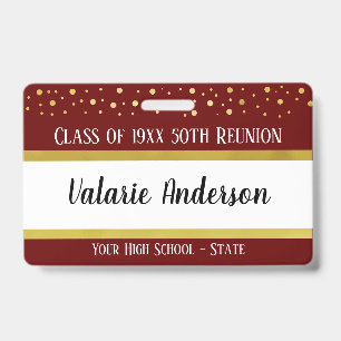 Class Reunion Keepsake Identification Badge