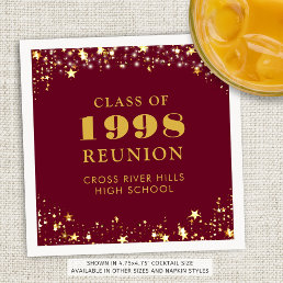 Class Reunion Maroon Gold Personalized Napkins