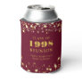 Class Reunion Maroon Gold Stars Personalized Can Cooler