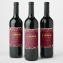 Class Reunion Maroon Gold Stars Personalized Wine Label
