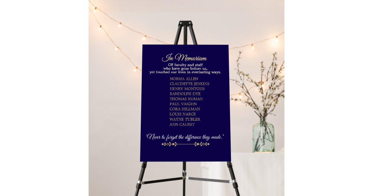 Memorial Staff Tribute Foam Board — Style 2