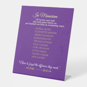 Class Reunion Memorial Staff Tribute Pedestal Sign