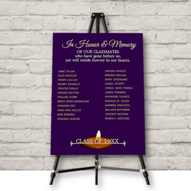 Class Reunion Memorial Tribute  Foam Board (Creator Uploaded)