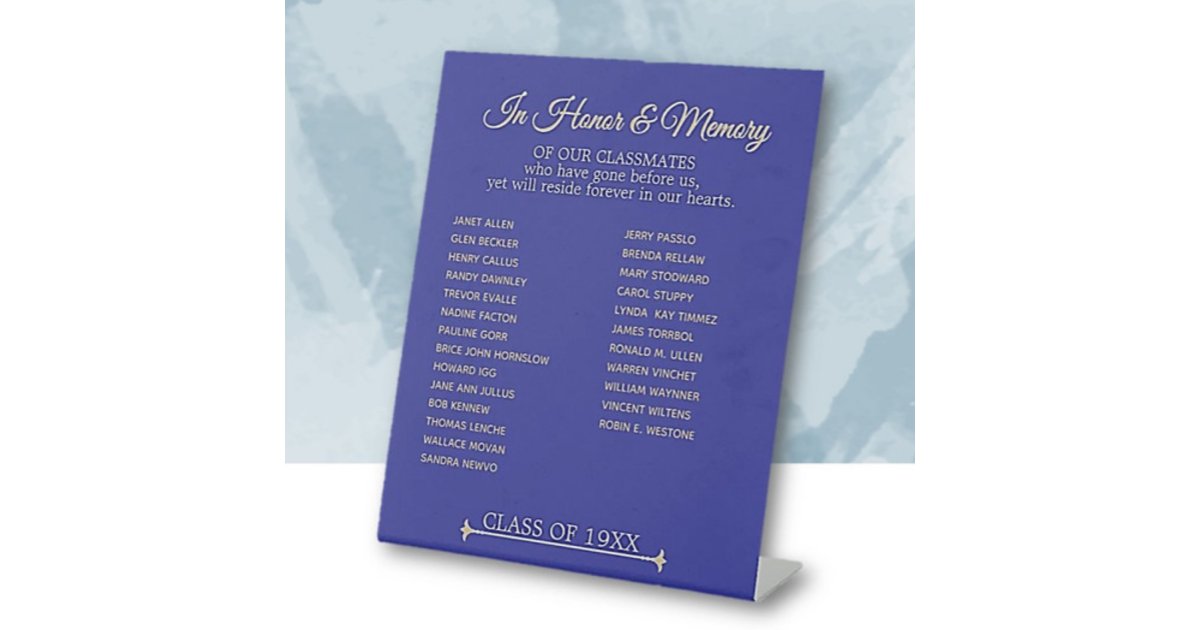 Memorial Tribute Pedestal Sign