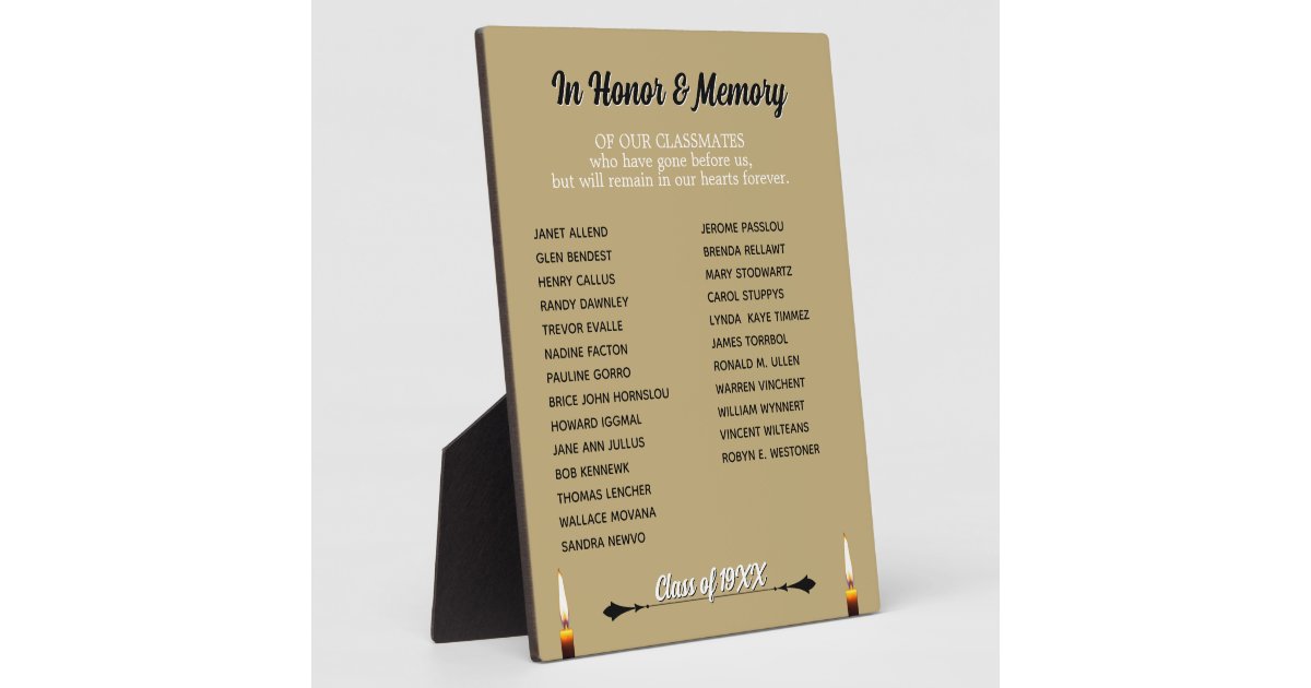 Memorial Tribute Tabletop Plaque
