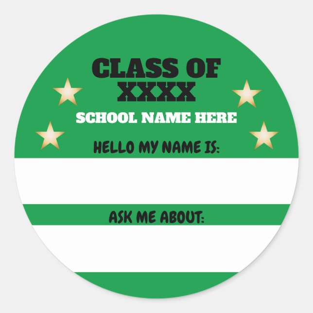 Class Reunion Name Tag Ask Me About (Front)