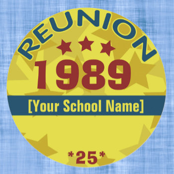 Class Reunion Name Tag Sticker by SayWhatYouLike at Zazzle