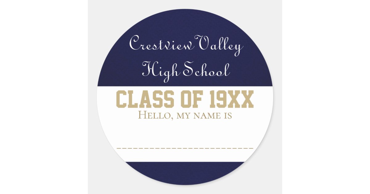 class reunion name tag stickers zazzlecom