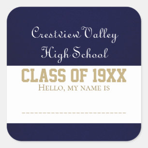 Class reunion name tag stickers!