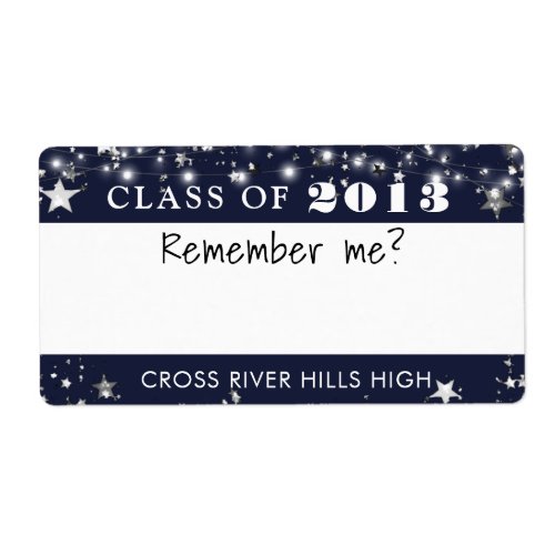 Class Reunion Navy Blue Silver Name Tag