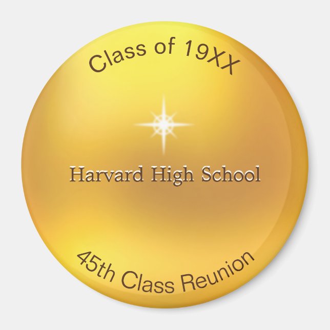 Class Reunion on Golden Gift Favor Magnet (Front)