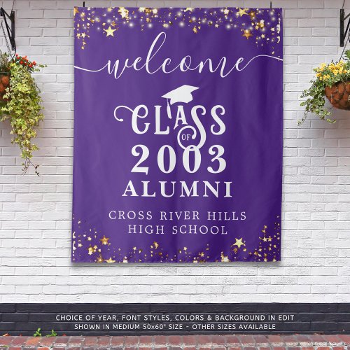 Class Reunion Purple Welcome Class Year Alumni Tapestry