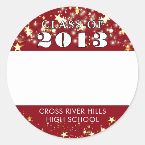 Class Reunion Red Gold Stars Name Tags