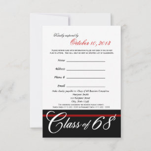 Class Reunion Response Card
