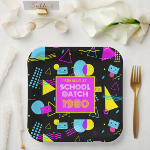 Class Reunion Retro School 80's Style   Paper Plates