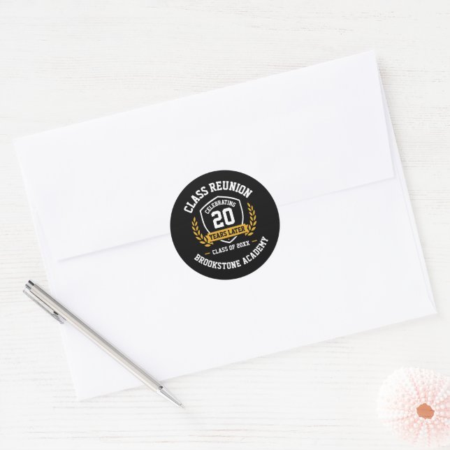 Class Reunion Round Sticker Seal Custom School  (Envelope)