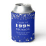 Class Reunion Royal Blue Silver Stars Personalized Can Cooler