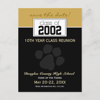 Class Reunion Save-the-Date Announcement (black) Postcard