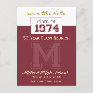 Class Reunion Save-the-Date Announcement (custom) Postcard