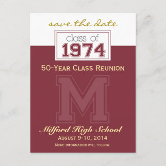 Class Reunion Save-the-Date Announcement (custom) Postcard