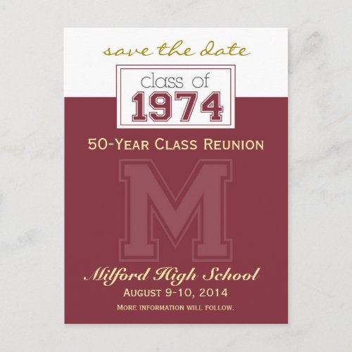 Class Reunion Save_the_Date Announcement custom Postcard