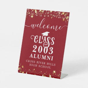 Class Reunion Welcome Alumni Sign Red