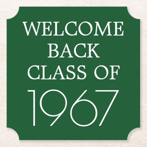 Class Reunion  Welcome Back Paper Coaster