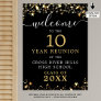 Class Reunion Welcome Black Gold Stars Script Poster