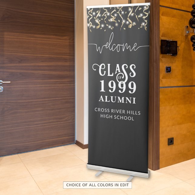 Class Reunion Welcome Class Year Alumni Streamers Retractable Banner (Creator Uploaded)